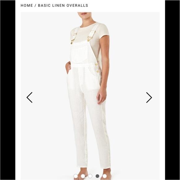 We Wore What Basic Linen Overalls Size Small White - Picture 16 of 16